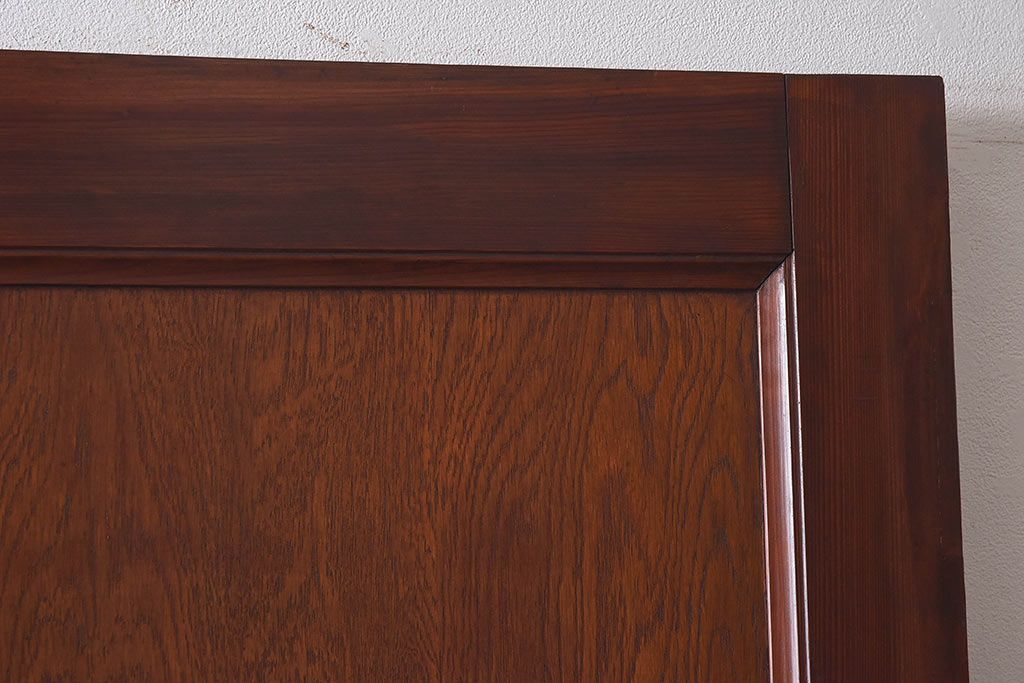 昭和レトロ　両開き　結霜ガラス入り!シンプルな木製アンティークドア(扉)2枚1対(1)