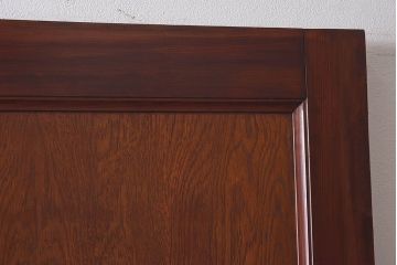 昭和レトロ　両開き　結霜ガラス入り!シンプルな木製アンティークドア(扉)2枚1対(1)