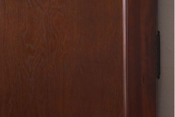 昭和レトロ　両開き　結霜ガラス入り!シンプルな木製アンティークドア(扉)2枚1対(1)