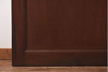 昭和レトロ　両開き　結霜ガラス入り!シンプルな木製アンティークドア(扉)2枚1対(1)