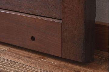 和製アンティーク　ケヤキ・樺材　存在感のある金網格子蔵戸(引き戸、建具、玄関戸)