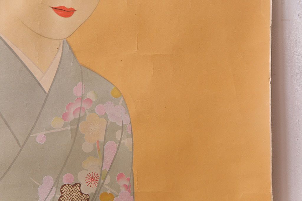 アンティーク雑貨　1960年頃当時物　日本酒「銘酒　岩手川」　昭和レトロなポスター(広告、ディスプレイ)