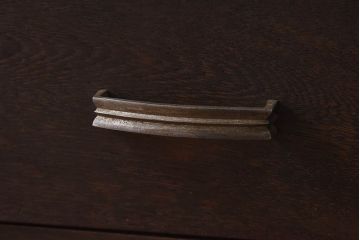 レトロ家具　昭和レトロ　ナラ材製　古い木の落ち着いた雰囲気が魅力の薄型デスク(片袖机、在宅ワーク、在宅用作業台、ワークデスク)