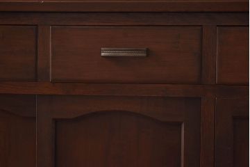 レトロ家具　昭和レトロ　ダイヤガラス　懐かしい雰囲気が漂う作業台付きのカップボード(食器棚、キッチンボード、収納  棚)