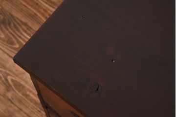 アンティーク家具　和製アンティーク　前面ケヤキ材　モダンな雰囲気の二本松箪笥ローボード(リビングボード、衣装箪笥)