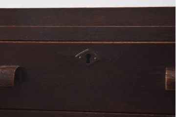 レトロ家具　昭和レトロ　栓材　古い木の質感が味わい深い小振りな片袖机(ワークデスク、在宅ワーク、在宅用、学習机)