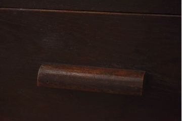 レトロ家具　昭和レトロ　栓材　古い木の質感が味わい深い小振りな片袖机(ワークデスク、在宅ワーク、在宅用、学習机)