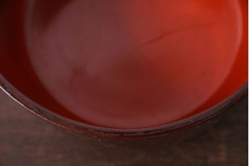 アンティーク雑貨　和製アンティーク　ケヤキ材刳り貫き　漆塗りが美しいおひつ(飯櫃)