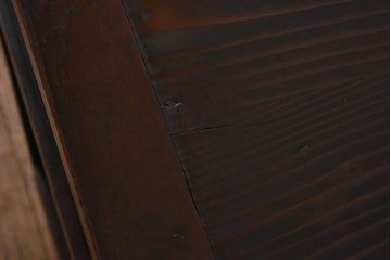 レトロ家具　昭和レトロ　前面ケヤキ　結霜ガラス　繊細な組子が上品な印象の戸棚(食器棚、収納棚)