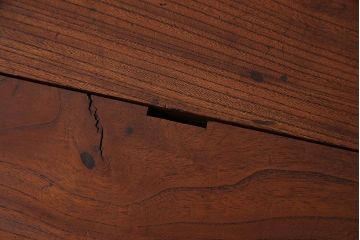 アンティーク雑貨　大正昭和初期　総ケヤキ材　杢目が美しいシンプルな銭箱(銭函)