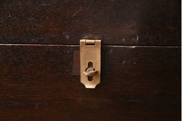 アンティーク雑貨　昭和レトロ　たっぷり収納できる蓋付き木箱(収納箱、薬箱、ツールボックス)