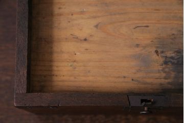 アンティーク雑貨　和製アンティーク　栓材　古さを感じさせる木の風合いが魅力的な硯箱(小引き出し、小物入れ、木箱)