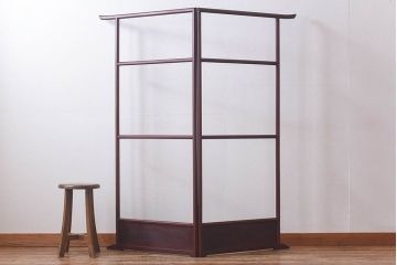 アンティーク雑貨　昭和初期　古民具　和モダンスタイルにおすすめ!鶴の二つ折り衣桁(着物掛け、ハンガーラック)