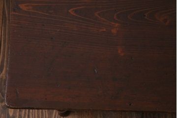 アンティーク家具　大正ロマン　天板ヒノキ一枚板　和モダンなデザインの文机(座卓、座机、ローテーブル)