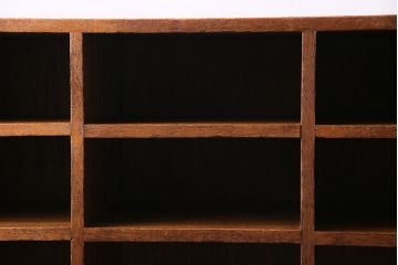 レトロ家具　幼稚園で使われていたレトロな魅力あふれるロッカー・3列(オープンラック、収納棚)(2)