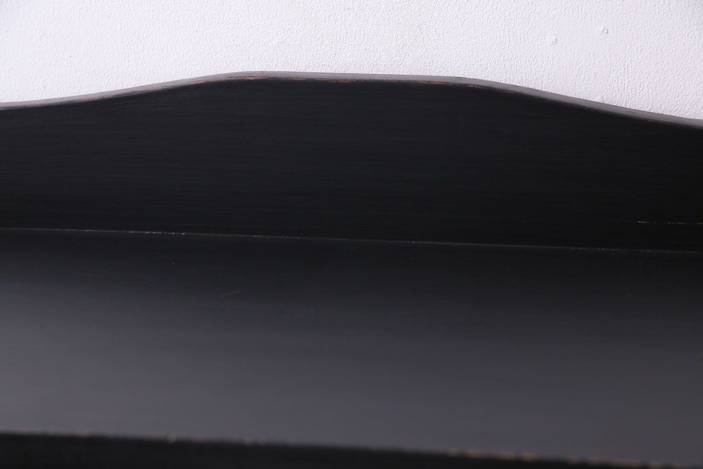 ペイント家具　レトロシックなモールガラス入りブックケース(本箱、キャビネット、収納棚、戸棚)