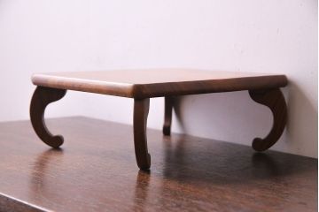 アンティーク雑貨　昭和期　力強いケヤキ材の杢目が楽しめる花台(盆栽卓、飾り台)