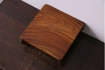 アンティーク雑貨　昭和期　力強いケヤキ材の杢目が楽しめる花台(盆栽卓、飾り台)