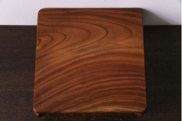 アンティーク雑貨　昭和期　力強いケヤキ材の杢目が楽しめる花台(盆栽卓、飾り台)