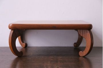 アンティーク雑貨　昭和期　力強いケヤキ材の杢目が楽しめる花台(盆栽卓、飾り台)