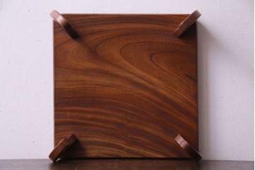 アンティーク雑貨　昭和期　力強いケヤキ材の杢目が楽しめる花台(盆栽卓、飾り台)