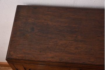 アンティーク家具　大正ロマン　当時物色ガラス　モダンな扉のデザインが目を惹く本箱(収納棚、キャビネット)