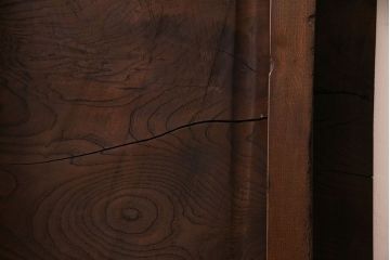 アンティーク雑貨　和製アンティーク　力強い杢目が印象的な一枚板の裁ち板(古材、飾り台、材料)