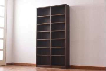ヴィンテージ家具　ビンテージ　永田良介商店　深い色合いが上品な特注品の本棚(飾り棚、収納棚)