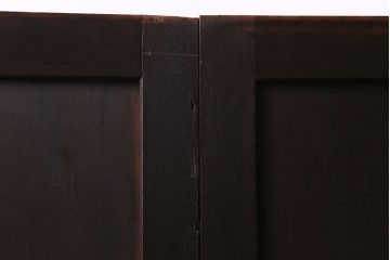 和製アンティーク　総ケヤキ一枚板　取っ手がアクセントの板戸(窓、建具)2枚セット