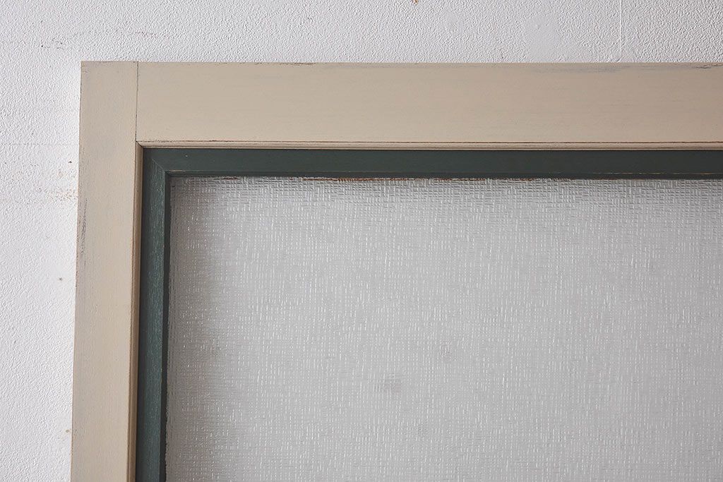 ペイント家具　昭和レトロな雰囲気溢れる当時物ガラス入りのドア(扉、建具)