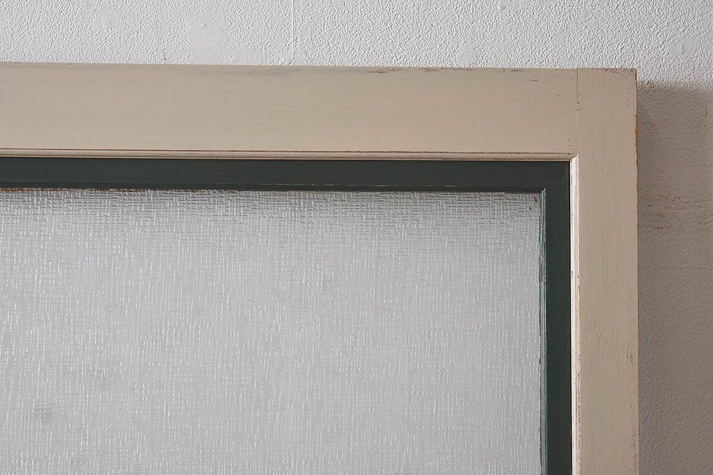 ペイント家具　昭和レトロな雰囲気溢れる当時物ガラス入りのドア(扉、建具)