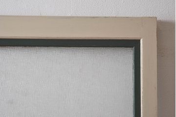 ペイント家具　昭和レトロな雰囲気溢れる当時物ガラス入りのドア(扉、建具)