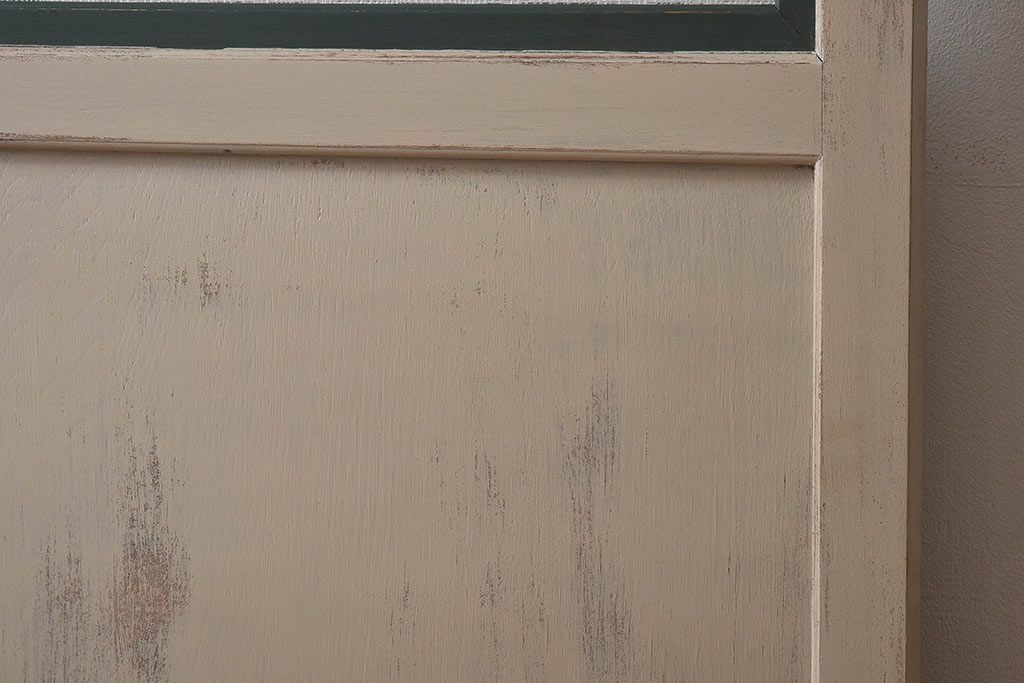 ペイント家具　昭和レトロな雰囲気溢れる当時物ガラス入りのドア(扉、建具)