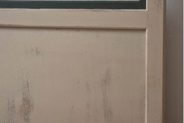 ペイント家具　昭和レトロな雰囲気溢れる当時物ガラス入りのドア(扉、建具)