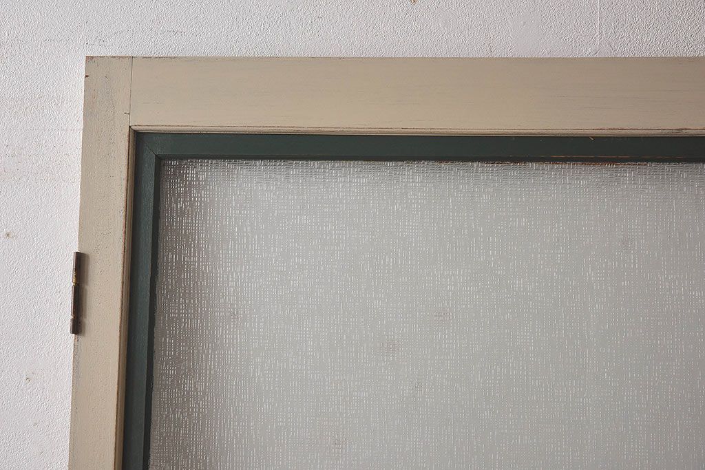 ペイント家具　昭和レトロな雰囲気溢れる当時物ガラス入りのドア(扉、建具)