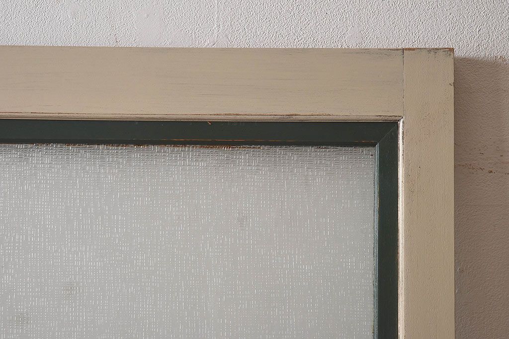 ペイント家具　昭和レトロな雰囲気溢れる当時物ガラス入りのドア(扉、建具)