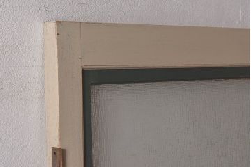 ペイント家具　昭和レトロな雰囲気溢れる当時物ガラス入りのドア(扉、建具)