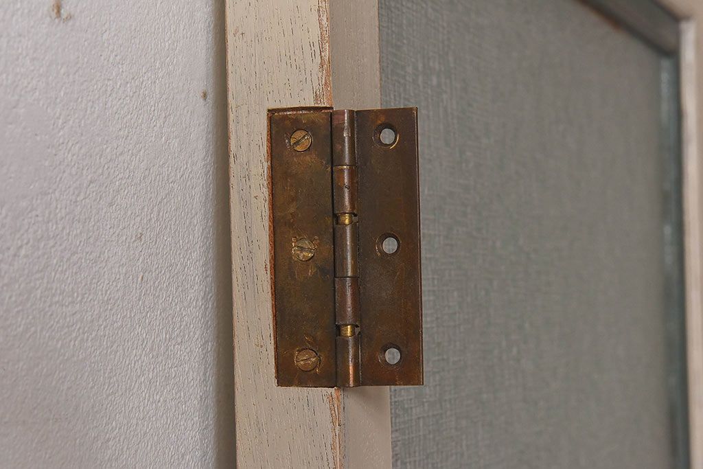 ペイント家具　昭和レトロな雰囲気溢れる当時物ガラス入りのドア(扉、建具)