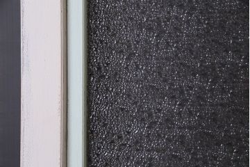 ペイント家具　丸いドアノブとダイヤガラスがおしゃれなバイカラーのドア(扉、建具)