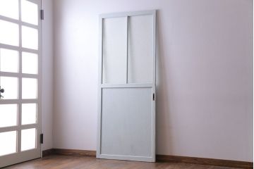 ペイント建具　シャビーな雰囲気が魅力的なダイヤガラス入りの引き戸1枚(ガラス戸、仕切り戸)
