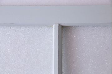 ペイント建具　シャビーな雰囲気が魅力的なダイヤガラス入りの引き戸1枚(ガラス戸、仕切り戸)