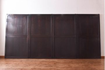 和製アンティーク　燻された風合いが魅力の帯戸(板戸、建具)4枚セット