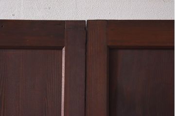 和製アンティーク　味わいのある風合いと燻された色合いが魅力の帯戸(板戸、建具)2枚セット