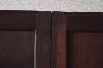 和製アンティーク　味わいのある風合いと燻された色合いが魅力の帯戸(板戸、建具)2枚セット