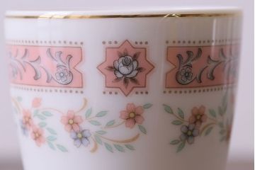 昭和中期　日本陶器・ノリタケ(則武)小花柄の急須・湯飲み5客セット