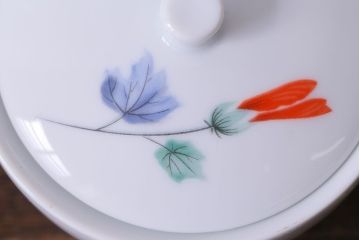 昭和中期　日本陶器・ノリタケ(則武)芙蓉柄急須・湯飲み・しょうゆ差しセット