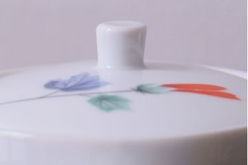 昭和中期　日本陶器・ノリタケ(則武)芙蓉柄急須・湯飲み・しょうゆ差しセット