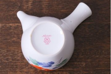 昭和中期　日本陶器・ノリタケ(則武)芙蓉柄急須・湯飲み・しょうゆ差しセット