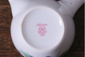 昭和中期　日本陶器・ノリタケ(則武)芙蓉柄急須・湯飲み・しょうゆ差しセット