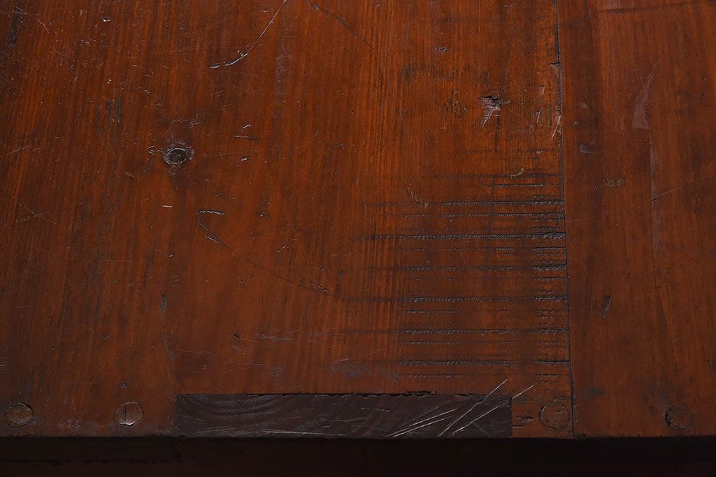 レトロ家具　昭和レトロ　ヒノキ材　どっしりとした重厚感のあるネームプレート付きチェスト(引き出し)